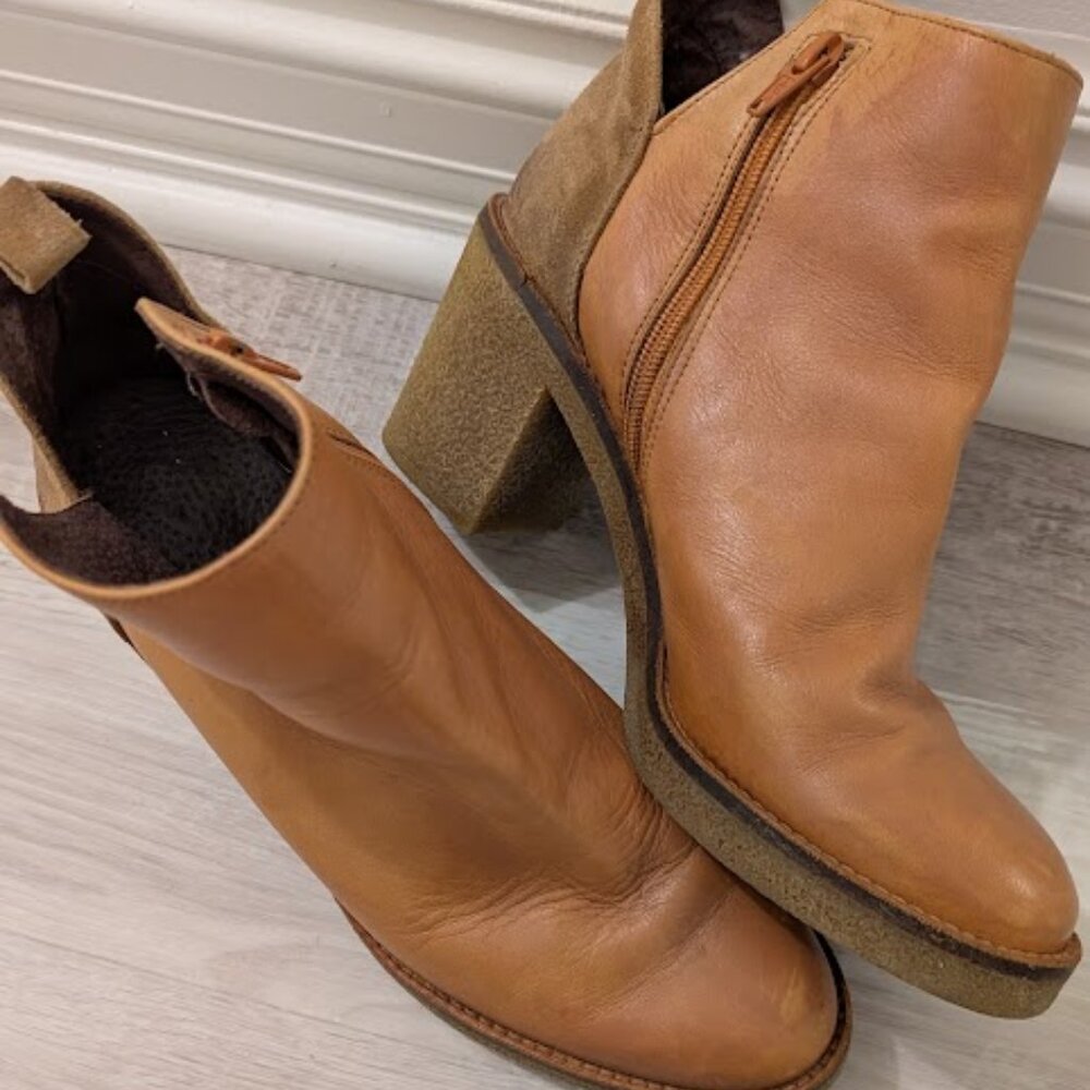 Miista Kendall cognac bootie 8.5